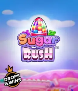 Dive into the sweet world of Sugar Rush by Pragmatic Play, featuring a bright candy dispenser against a whimsical candy landscape. This graphic evokes the joy and thrill of the slot, adorned with vivid candies and enticing typography. Great for candy lovers, delivering hours of fun. 